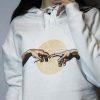 Cadou medicina hanorac Michelangelo Creatia lui Adam Alb FEMEI 2 Hanorac cu tema medicala pentru medicinisti.Custom made