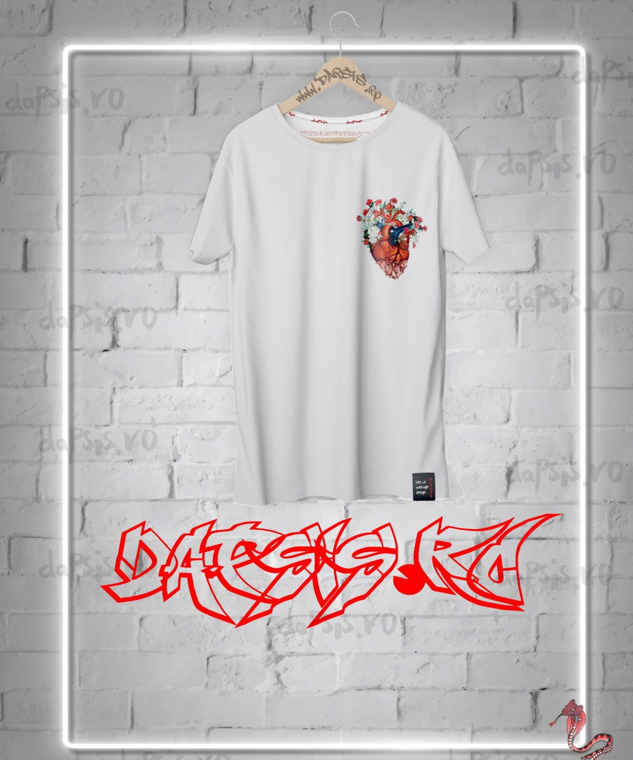 cadou doctor tricou inima alb dapsis scaled Tricou de bumbac culoare alb cu print cu inima