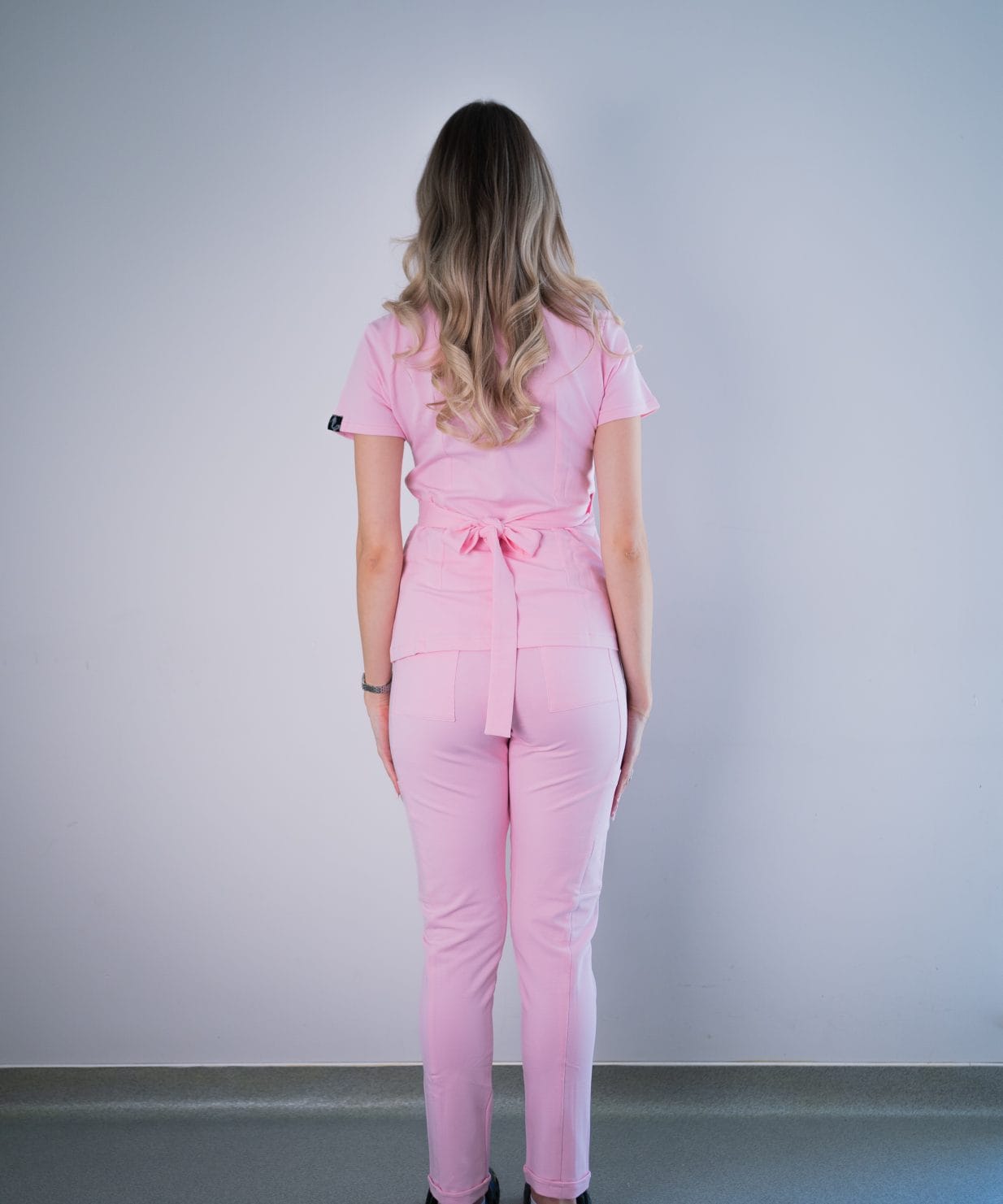 Scrub medical baby pink costum medical femei 08