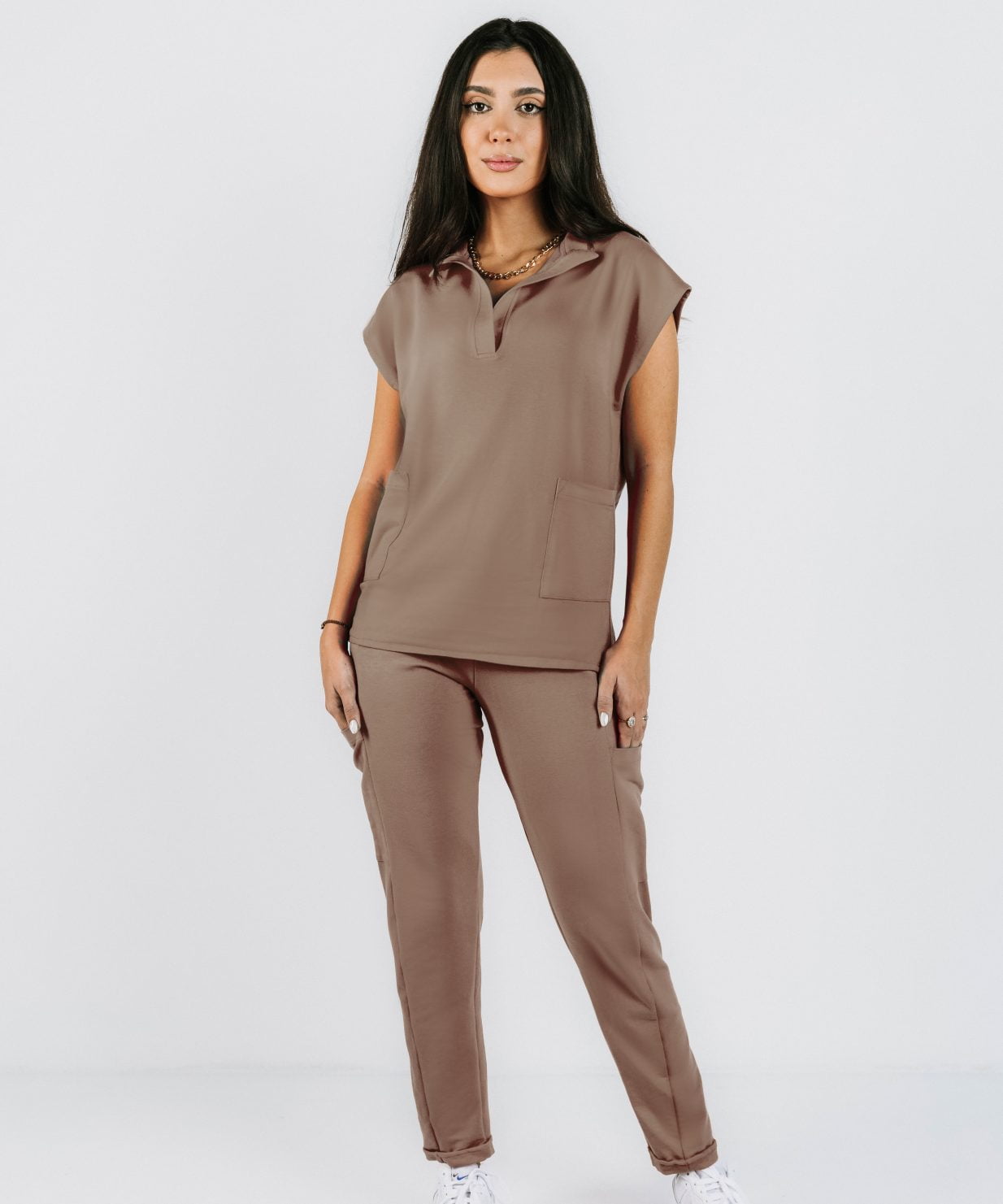 scrub medical capucino bumbac costum medical femei capucino1