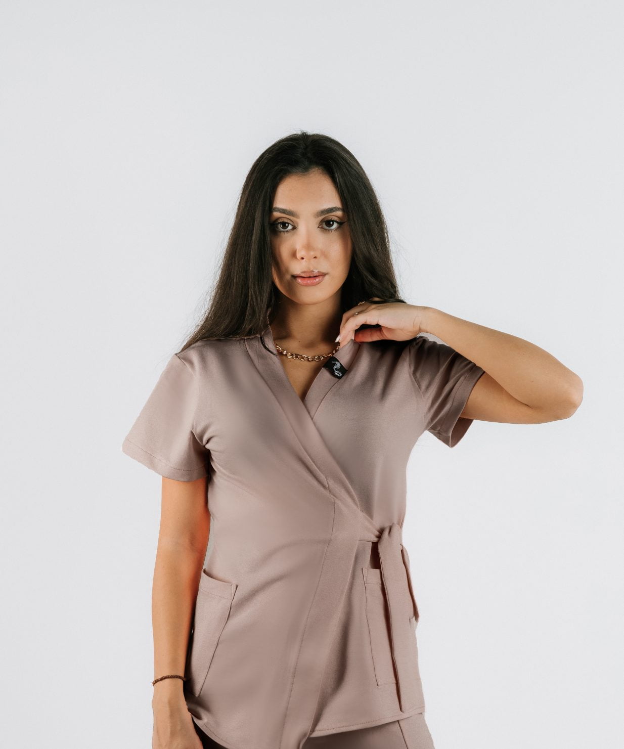 scrub medical capucino bumbac costum medical femei capucino12