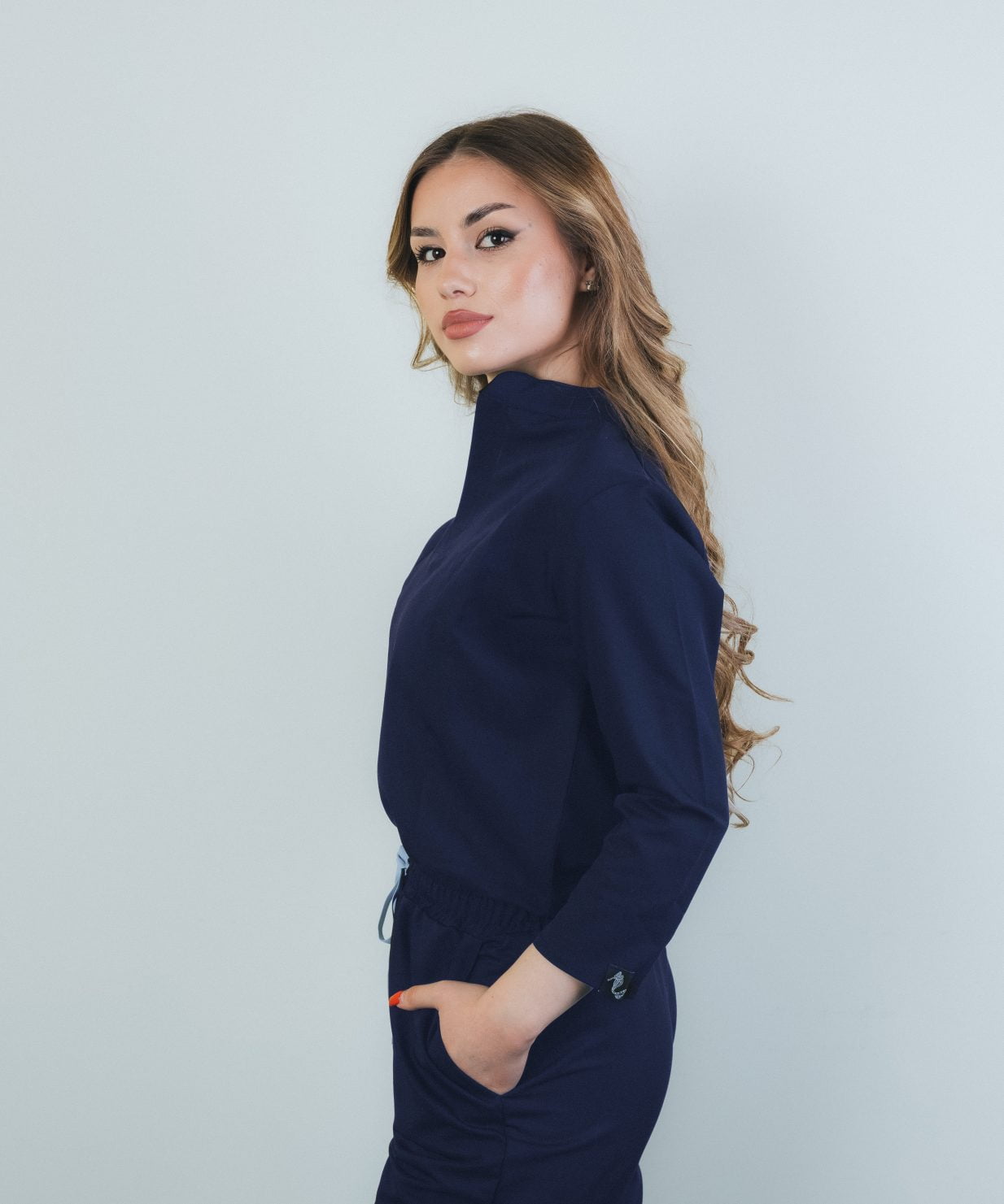 Costum medical femei albastru navy3