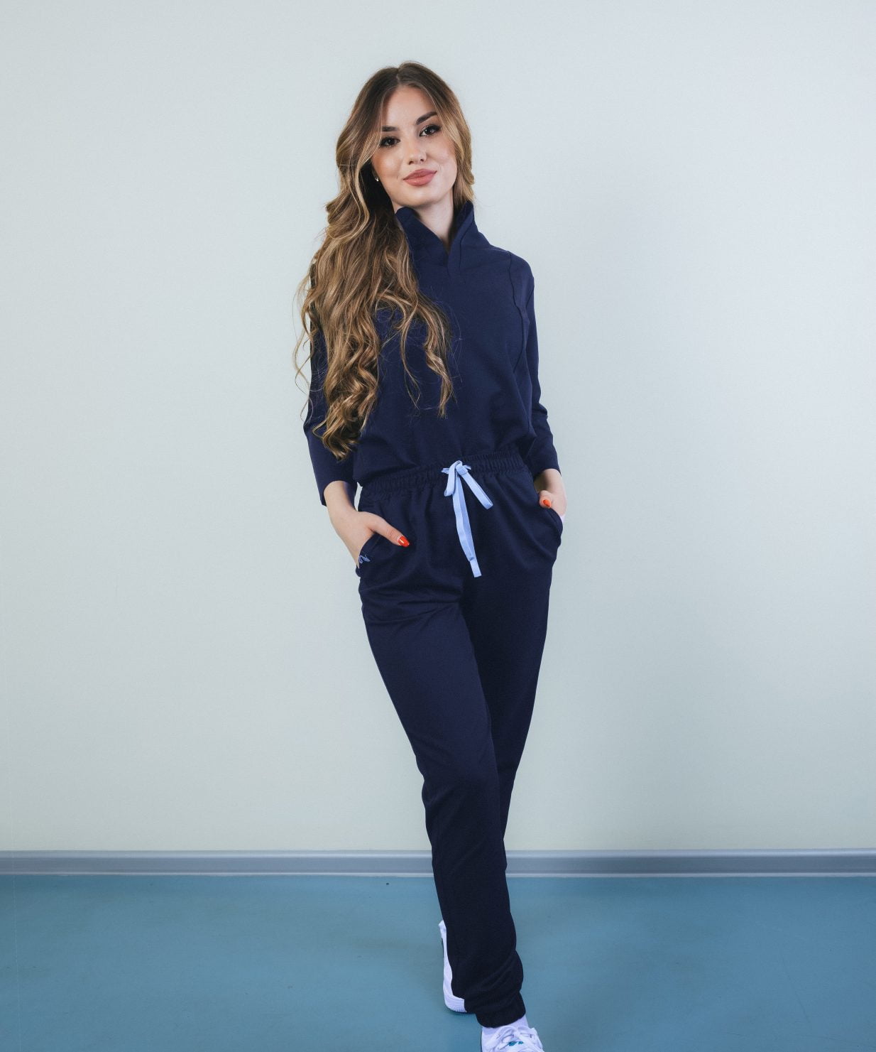 Costum medical femei albastru navy5