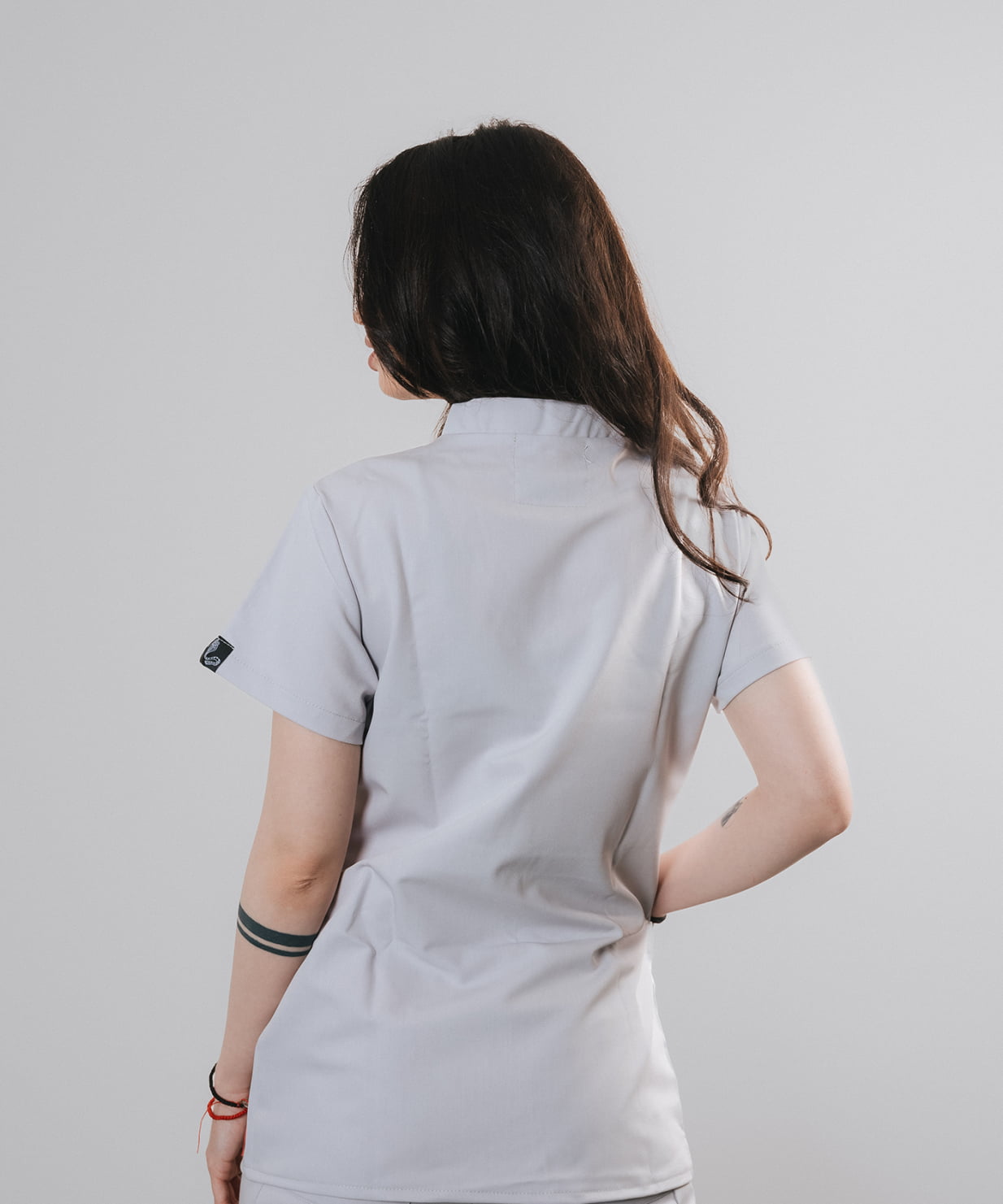 costum medical silver uniforma spital femei gri1