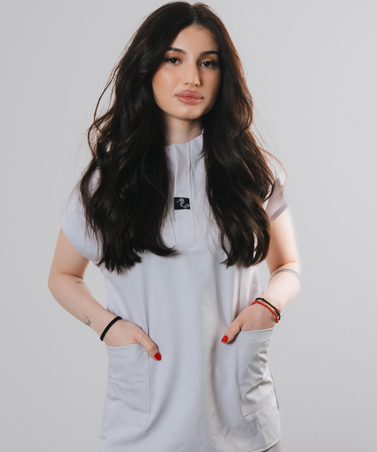 costum medical silver uniforma spital femei gri3