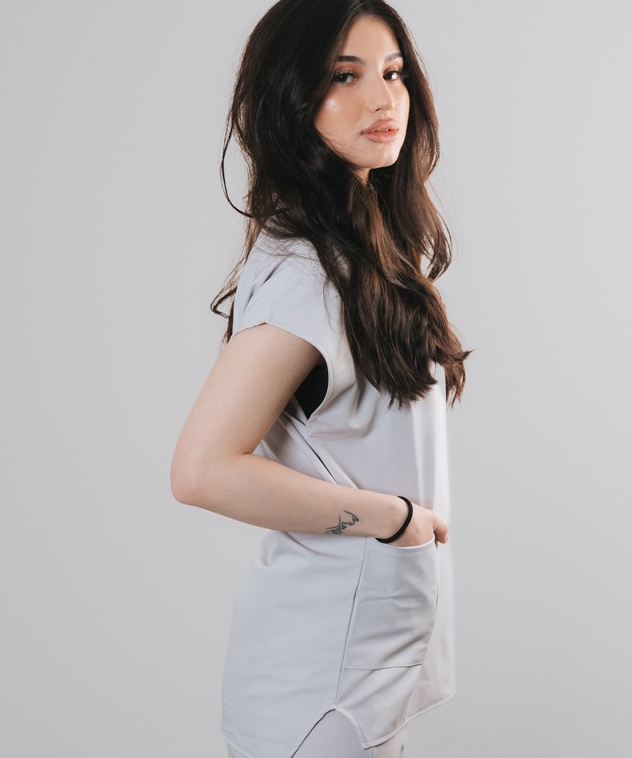 costum medical silver uniforma spital femei gri4