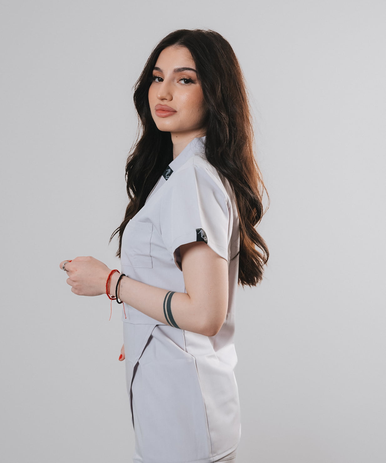 costum medical silver uniforma spital femei gri9