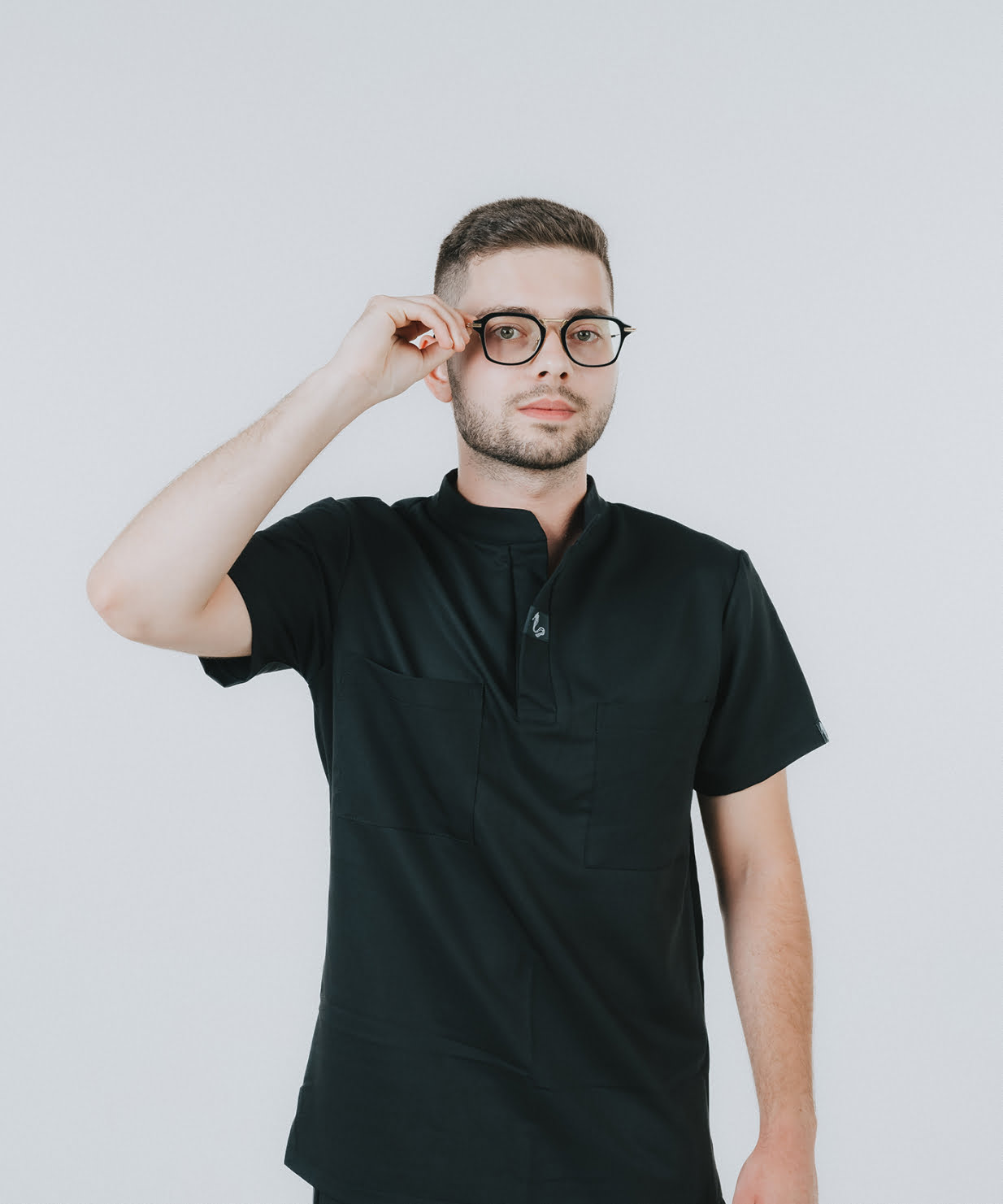 costum medical negru barbati 7