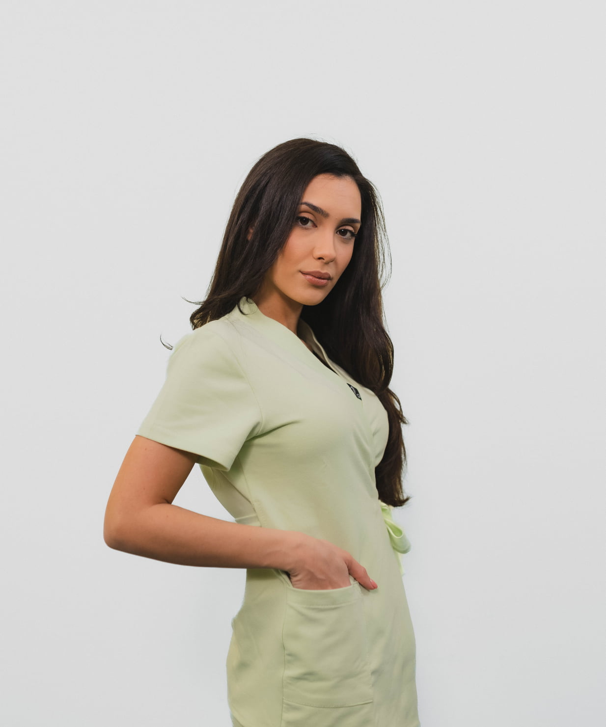 costum medical macaroon femei uniforma medicala 6