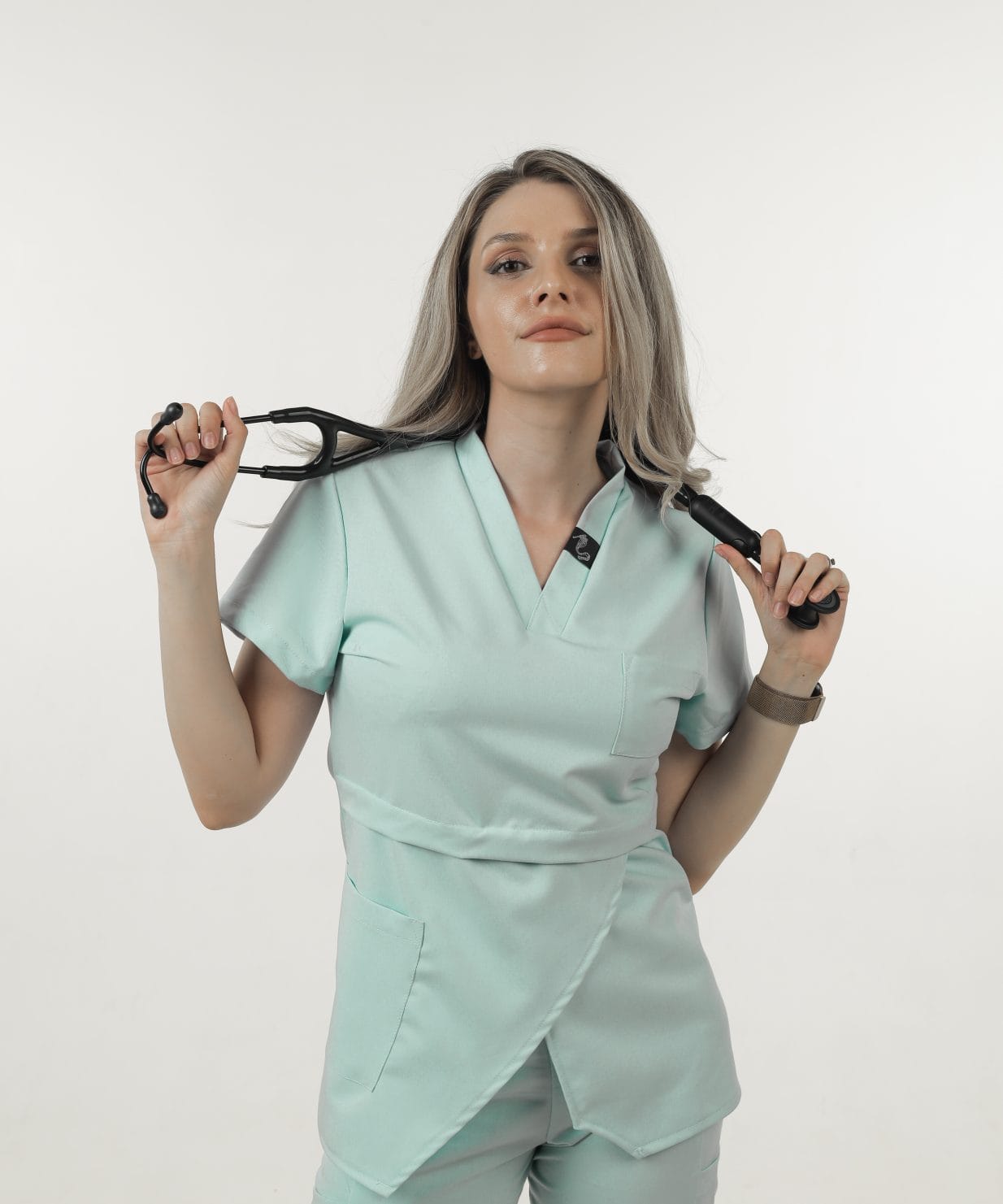 costum medical minty green femei uniforma medicala 10