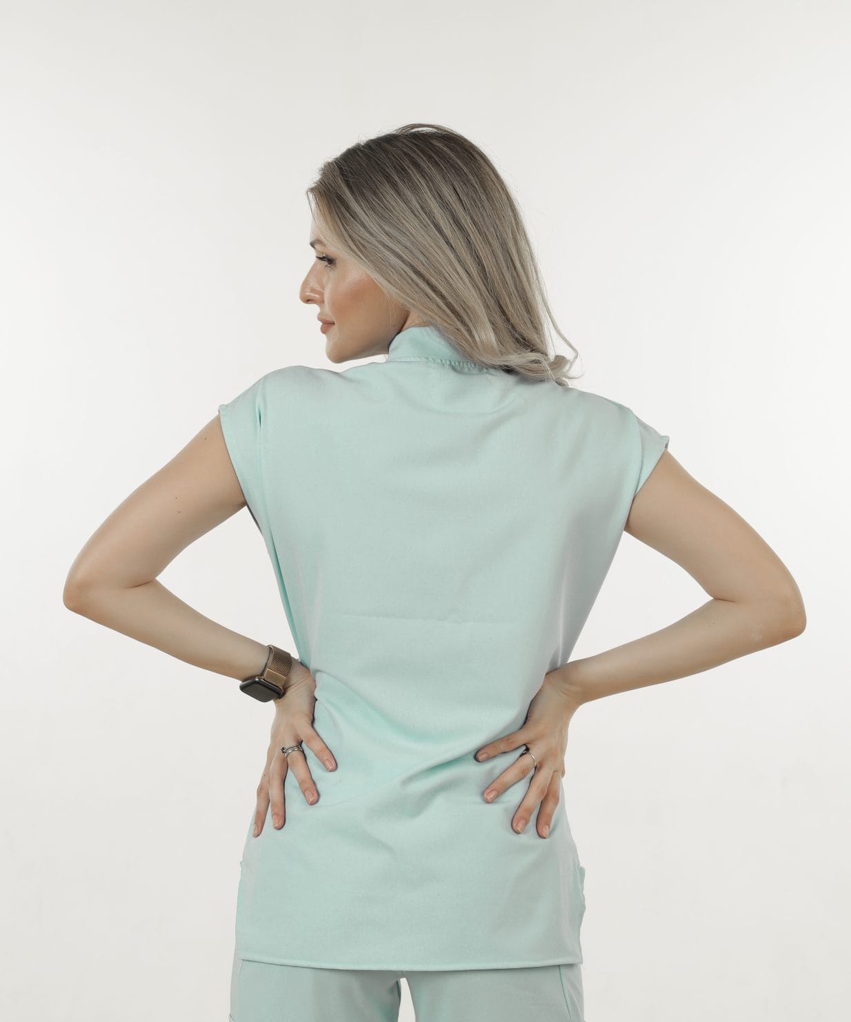 costum medical minty green femei uniforma medicala 6