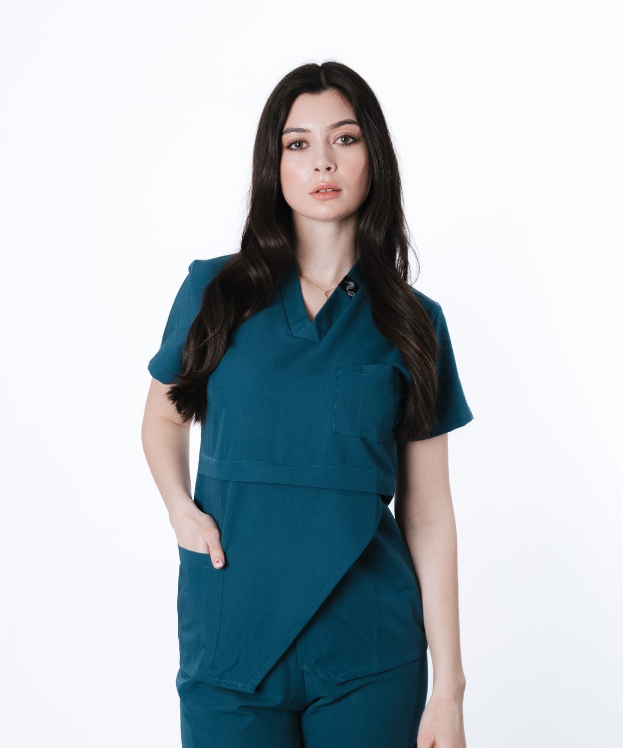 costum medical teal uniforma medicala vascoza 2