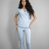scrub medical Ice blue uniforma medicala bleo femei 5