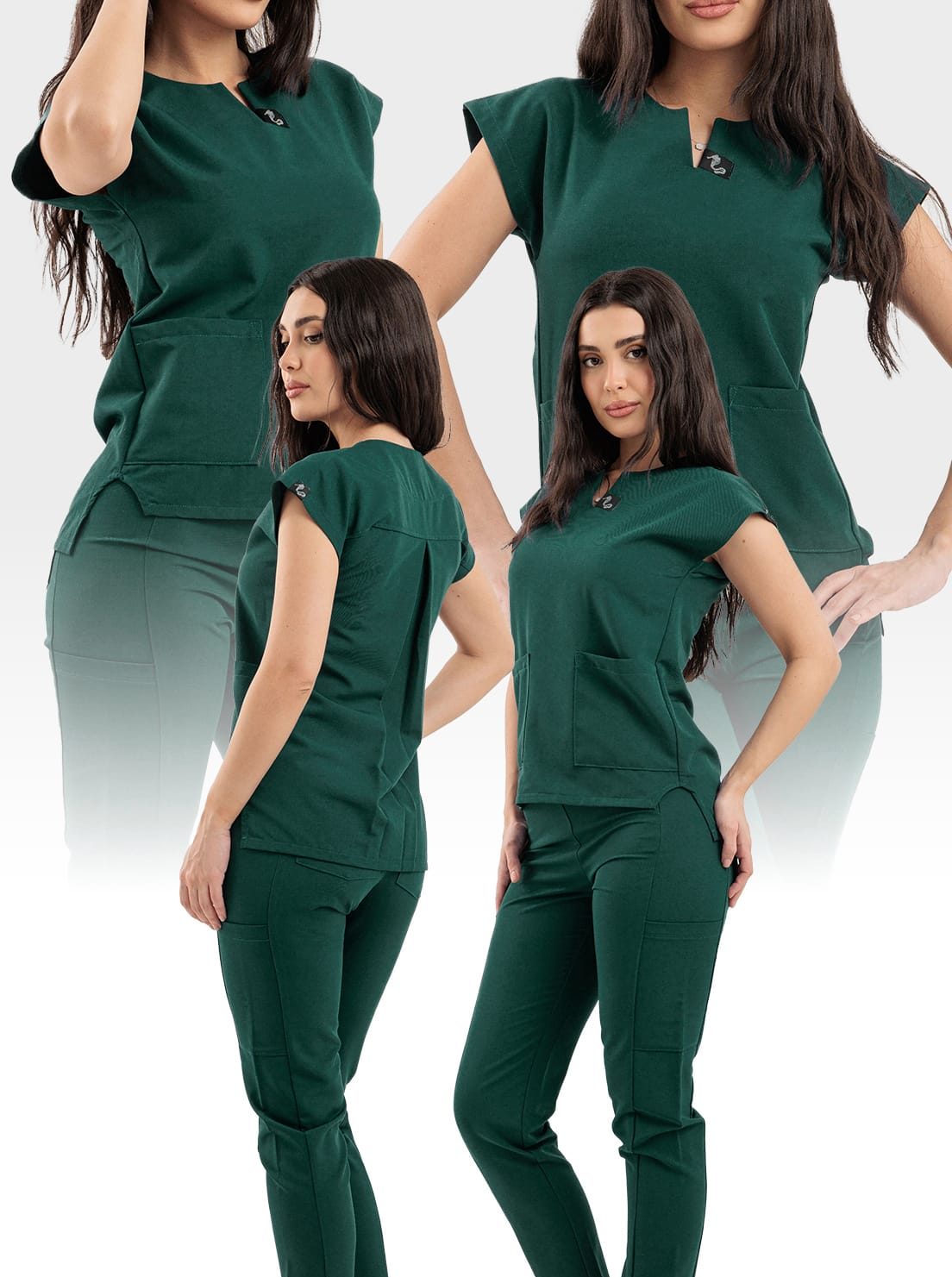 costum medical forest green tunica