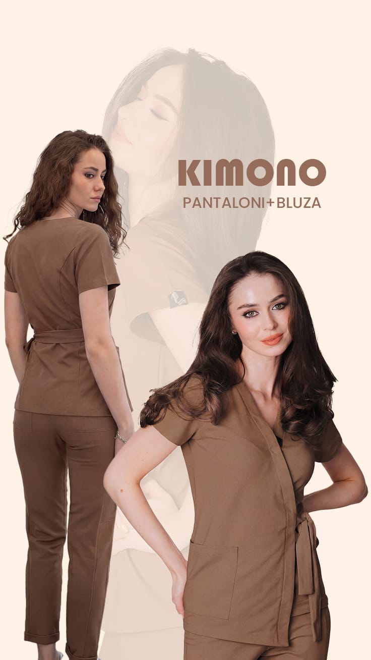 set scrub medical macchiato Kimono SET SCRUB medical Macchiato - imagine 4