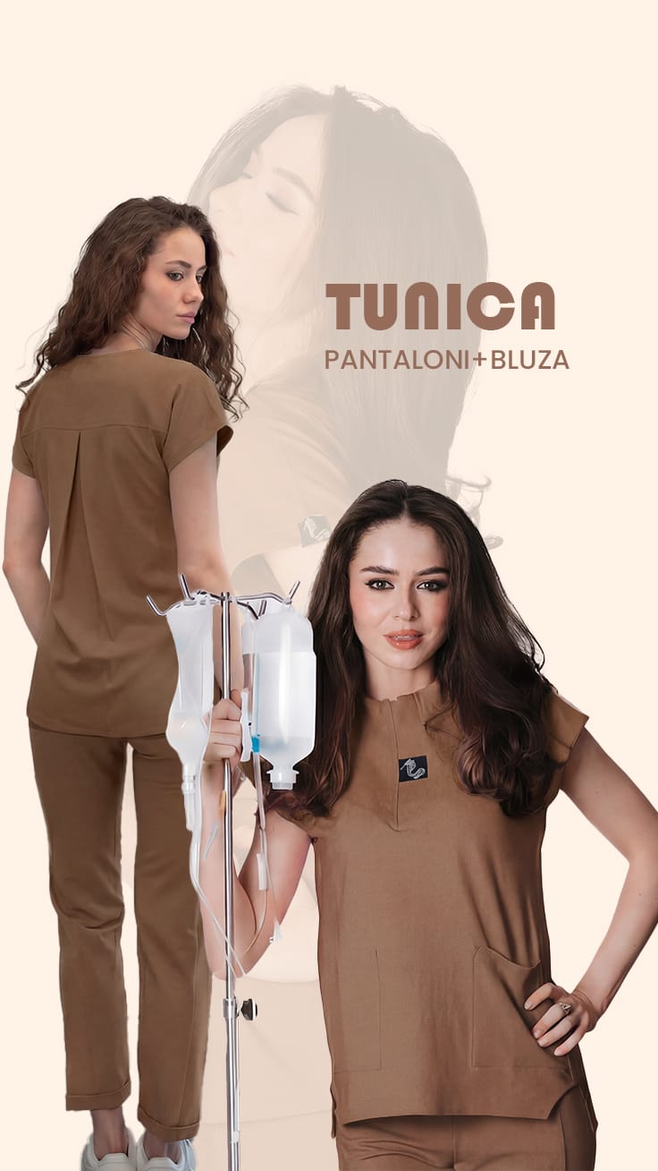 set scrub medical macchiato tunica SET SCRUB medical Macchiato - imagine 3