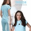 Set scrub medical aqua tunica