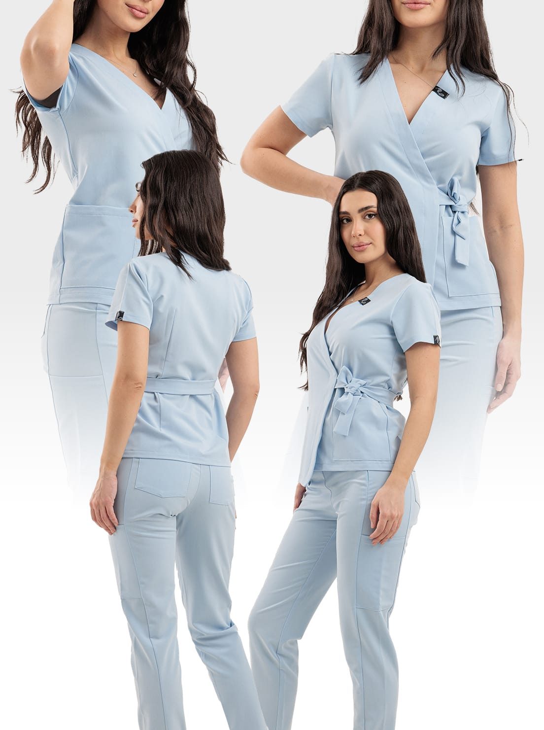 costum medical kimono ice blue
