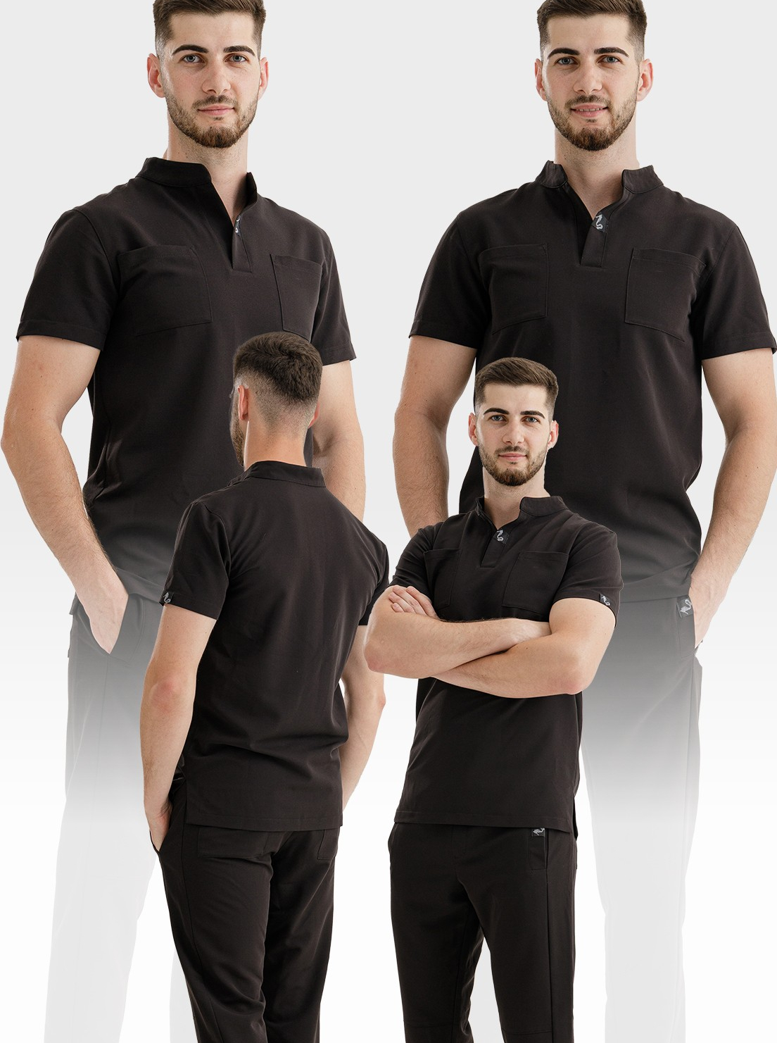 SET Costum medical Negru Barbati